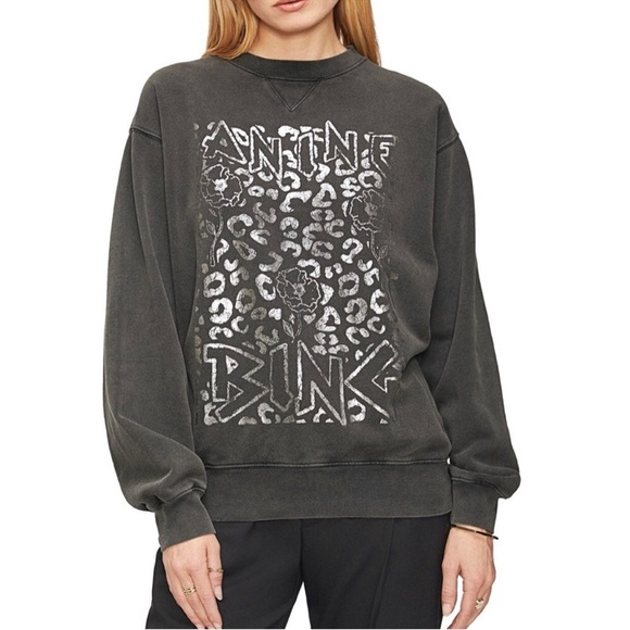 ANINE BING Reworked/Upcycled Crewneck Graphic Sweatshirt Size M - Picture 2 of 8